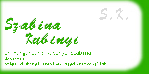 szabina kubinyi business card
